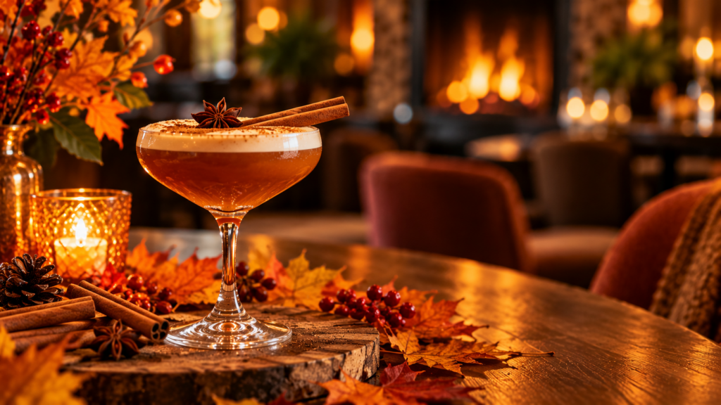 Warme Herfstcocktail Bij Kaarslicht